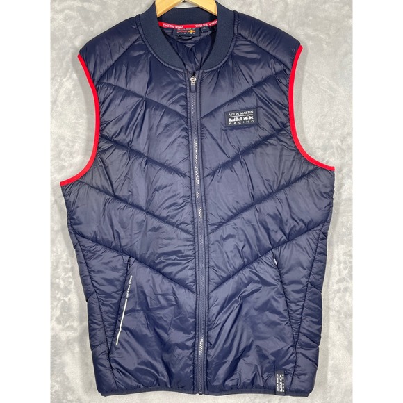 Aston Martin Red Bull Racing Navy Blue Puffer Vest Mens XL F1 Team Gilet